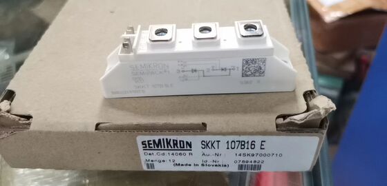 SKKT107B16E 1600V 107A Mô-đun Thyristor kép VF thấp 1.35V 2.4kA Tăng áp AlN Khối liên lạc áp suất cơ sở gốm SEMIPACK1 Loại bị cô lập UL Chứng nhận cho máy khởi động mềm và ổ đĩa