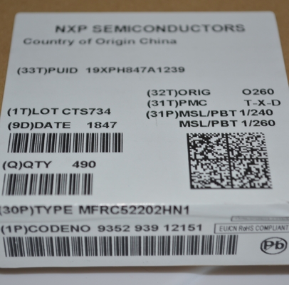 IC đầu đọc RFID/NFC MFRC52202HN1 13.56MHz với hỗ trợ ISO 14443A/MIFARE, giao diện SPI/I2C/UART, tầm đọc 10cm, chế độ tiết kiệm điện, chống va chạm và gói HVQFN32 nhỏ gọn cho hệ thống truy cập an toàn