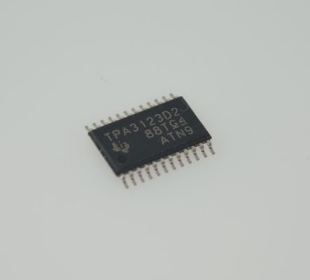 TPA3123D2PWPR Bộ khuếch đại Class D 15W Stereo Hiệu suất 92% Điện áp vào rộng 8-26V Bảo vệ nhiệt Độ méo tiếng THD+N thấp Khởi động không tiếng ồn Vỏ TSSOP-28 nhỏ gọn Giảm EMI Âm thanh Hi-Fi
