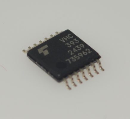 74VHC393FT Bộ đếm nhị phân 4 bit kép với 2-5.5V Hoạt động Asynchronous Reset 5.5V-Tolerant Inputs 8mA Output Drive High Noise Immunity và TSSOP-14 Package