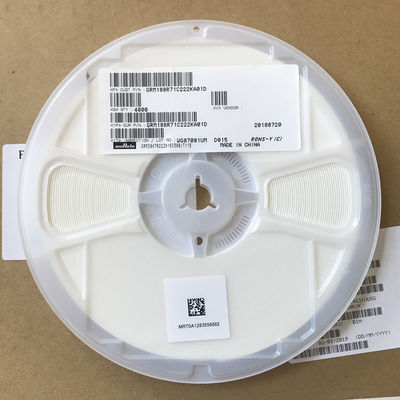 GRM188R71C222KA01D 2.2nF MLCC, điện áp định mức 16V, điện môi X7R, vỏ 0603, dung sai 10%, hiệu suất ổn định tần số cao, lý tưởng cho các mạch lọc và cộng hưởng
