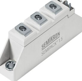 SKKT106/16E 1600V 106A Mô-đun Thyristor kép VF thấp 1.35V 2.4kA Tăng áp AlN Khối liên lạc áp suất cơ sở gốm SEMIPACK1 Loại bị cô lập UL Chứng nhận cho các bộ khởi động mềm và ổ đĩa