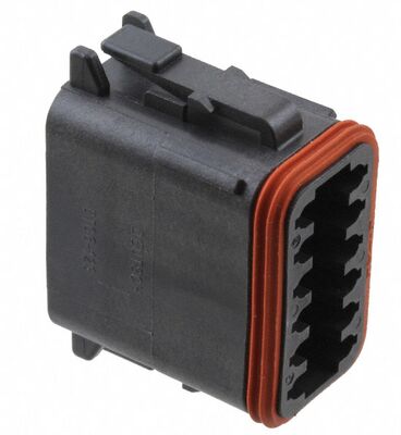 DT06-12SB Đầu nối ô tô 12 vị trí, bước răng 4.19mm, màu đen, đầu nối đực, có khóa chêm tích hợp, kín nước IP68, định mức 13A cho dây điện trong môi trường khắc nghiệt