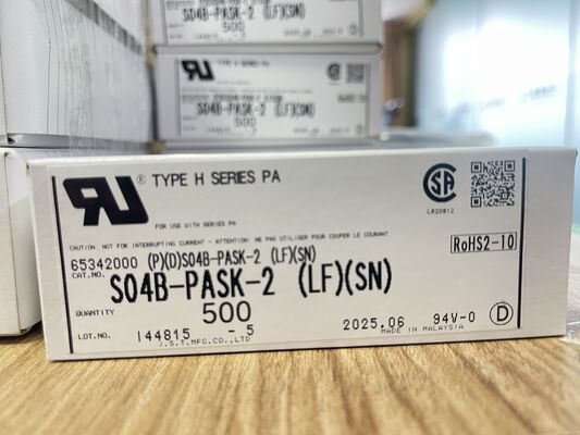 S04B-PASK-2 4-Pin 2.0mm Pitch Top-Entry Header Friction Lock UL94V-0 Nylon 3A 250V -25 °C đến +85 °C THT Mount JST PA Series cho các thiết bị