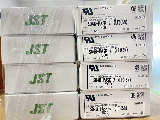 S04B-PASK-2 4-Pin 2.0mm Pitch Top-Entry Header Friction Lock UL94V-0 Nylon 3A 250V -25 °C đến +85 °C THT Mount JST PA Series cho các thiết bị